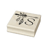 Boho Floral Roos Arrow Monogram Initiaal Rubberstempel (Stempel)