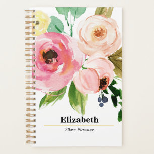 Boho floral rose pâle annuel Plan hebdomadaire men
