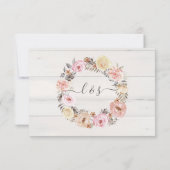 Boho Floral Rose Rose Rustique Bois Réponse RSVP (Dos)