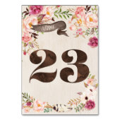 Boho Floral Rustiek Trouwtafel Nummer Kaart 23 (Achterkant)