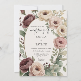 Boho Floral rustieke bruiloft Kaart