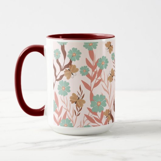 Boho Floral rustieke tuin Mok (Links)