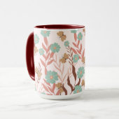 Boho Floral rustieke tuin Mok (Voorkant links)