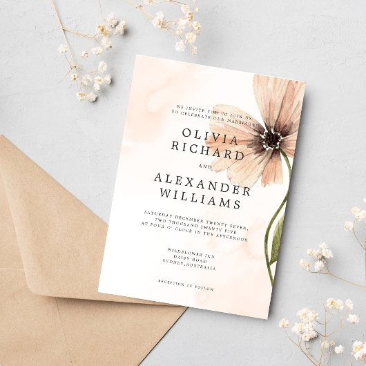 Boho Floral Rustique Automne Faire-part de mariage