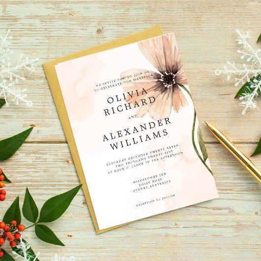 Boho Floral Rustique Automne Faire-part de mariage