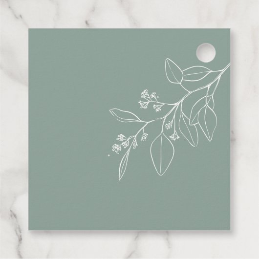 Boho Floral Sage Green Weddenschap Dank je Labels (Achterkant)
