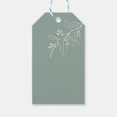 Boho Floral sage Green Wedding Gift Labels Cadeaulabel (Achterkant)
