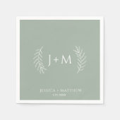 Boho Floral Sage Green Wedding Servet (Voorkant)