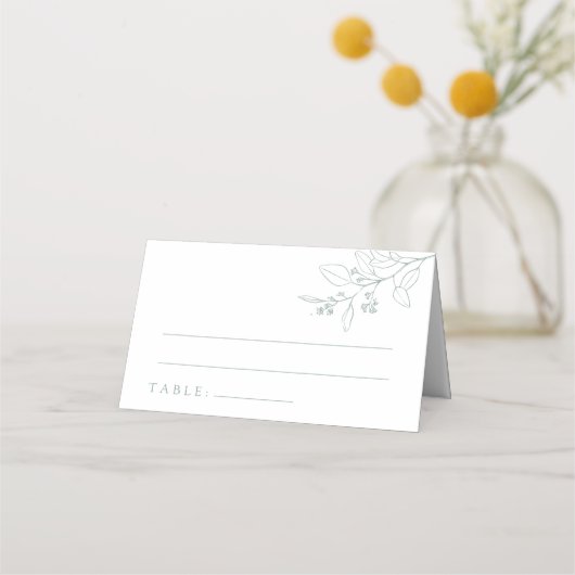 Boho Floral Sage Vert Mariage Cartes de Place (Devant)