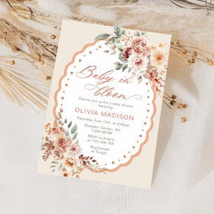 Boho Floral Schattige Baby shower Kaart