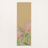 Boho Floral Schattige roze groen gepersonaliseerd Yogamat (Achterkant)