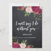 boho floral serez-vous ma carte de demoiselle d'ho (Devant)