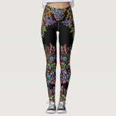 Boho Floral Side Stripe Leggings (Voorkant)