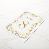 Boho floral sketch border-nummers folie uitnodiging (Gedraaid)