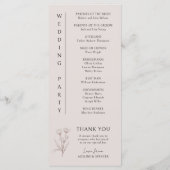 Boho Floral Sketch Modern Photo Wedding Programme (Dos)