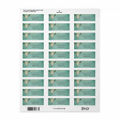 Boho Floral Skull, String Lights Turquoise Address Etiket (Full Sheet)