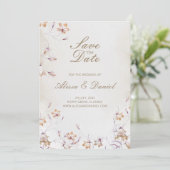Boho Floral slaat de Date Kaart op (Staand voorkant)