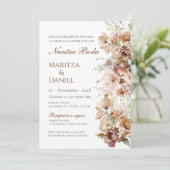 Boho Floral Spanish Wedding Invitation (Debout devant)
