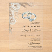 Boho Floral Spanish Wedding Invitation (Recto)