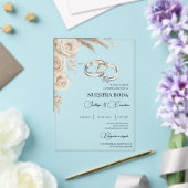 Boho Floral Spanish Wedding Invitation (Insitu (Mariage))