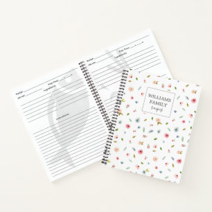 Boho Floral Specialized Family Recipe Book Blush Notitieboek