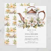 Boho Floral Spring | Garden Tea Vrijgezellenfeest Kaart (Voorkant / Achterkant)