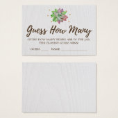Boho Floral Succulent Devinez Combien De Cartes De (Devant & derrière)