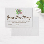 Boho Floral Succulent Devinez Combien De Cartes De (Bureau)