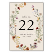 Boho Floral Table Number Kaart (Achterkant)