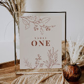 Boho Floral Table Numbers Poster