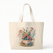 Boho Floral Teacup – Whimsical Flower Art Canvas t