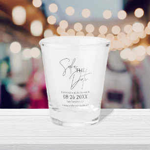 Boho Floral   Terracotta Bruiloft Save The Date Shot Glas