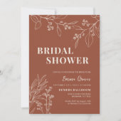 Boho Floral Terracotta Invitation de la douche nup (Devant)