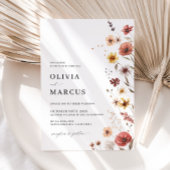 Boho Floral Terracotta Meadow Faire-part de mariag