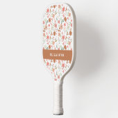 Boho Floral Terracotta Modern Personalized Pickleball Paddle (Links)