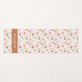 Boho Floral Terracotta Modern Personalized Yogamat (Voorkant (horizontaal))