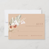 Boho Floral Terracotta Monogramme Mariage Carte RS (Devant)