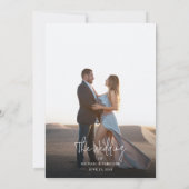 Boho Floral Terracotta Pampas Photo Script Wedding Kaart (Achterkant)