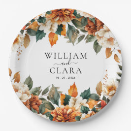 Boho Floral Terracotta Waterverf bruiloft Papieren Bordje