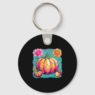 Boho Floral Thanksgiving Pompoen Seizoen Herfst Vi Sleutelhanger