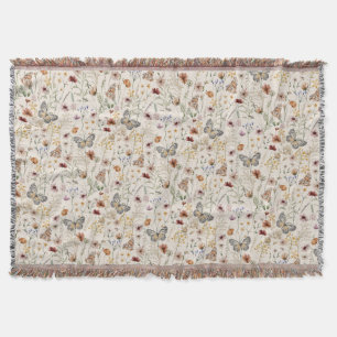 Boho Floral Throw Blanket Deken