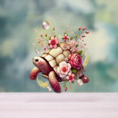 Boho Floral Tortue de mer rose Fleur (Neutre)