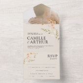 Boho Floral tout en un Faire-part de mariage RSVP (À l'intérieur)