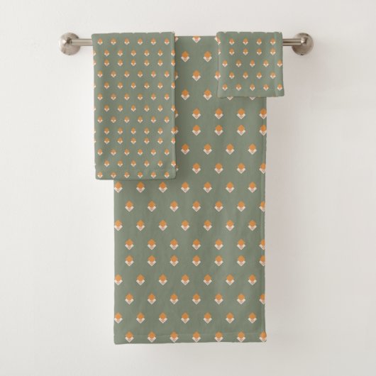 Boho Floral Towel Retro Sage Cozy Vibes Bad Handdoek (Insitu)