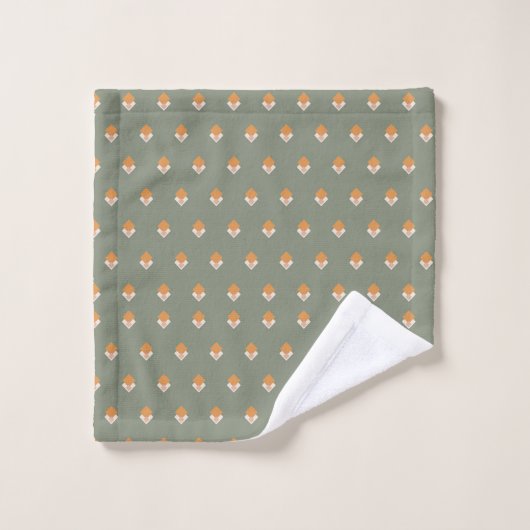 Boho Floral Towel Retro Sage Cozy Vibes Bad Handdoek (Wasdoekje)
