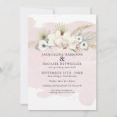 BOHO Floral Tropical Modern Script Palm Foto Save The Date (Achterkant)