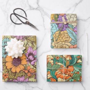Boho Floral trouwdag Inpakpapier Vel