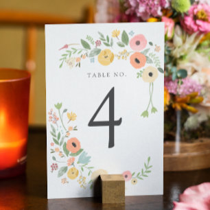 Boho Floral Trouwtafel nummer Kaart