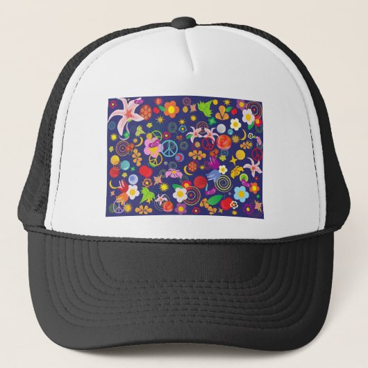 Boho floral trucker pet (Voorkant)
