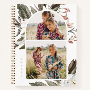 Boho Floral Two Photo and Name Notitieboek